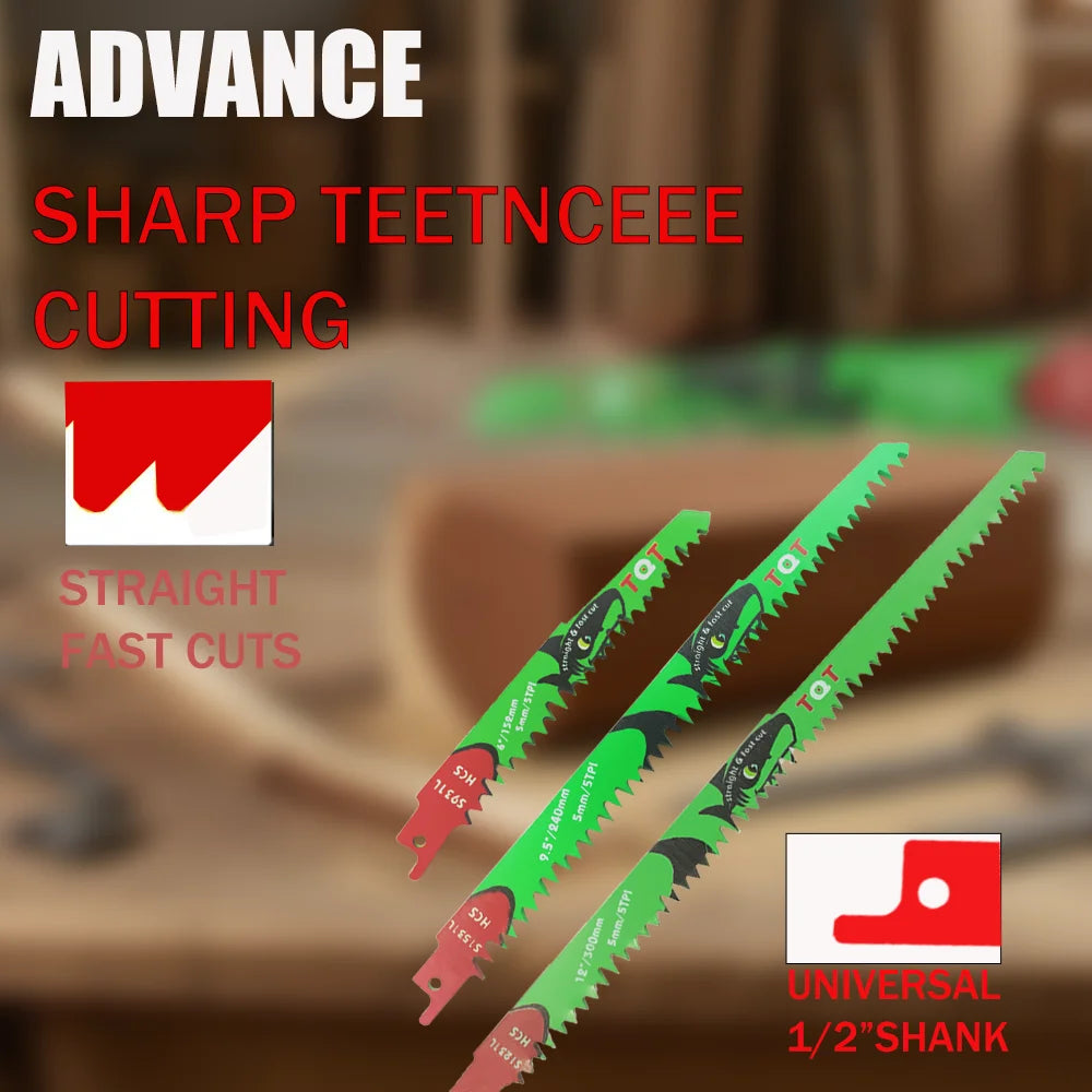Advance sharp teencee cutting set featuring straight fast cuts on 1/2 inch shank blades.