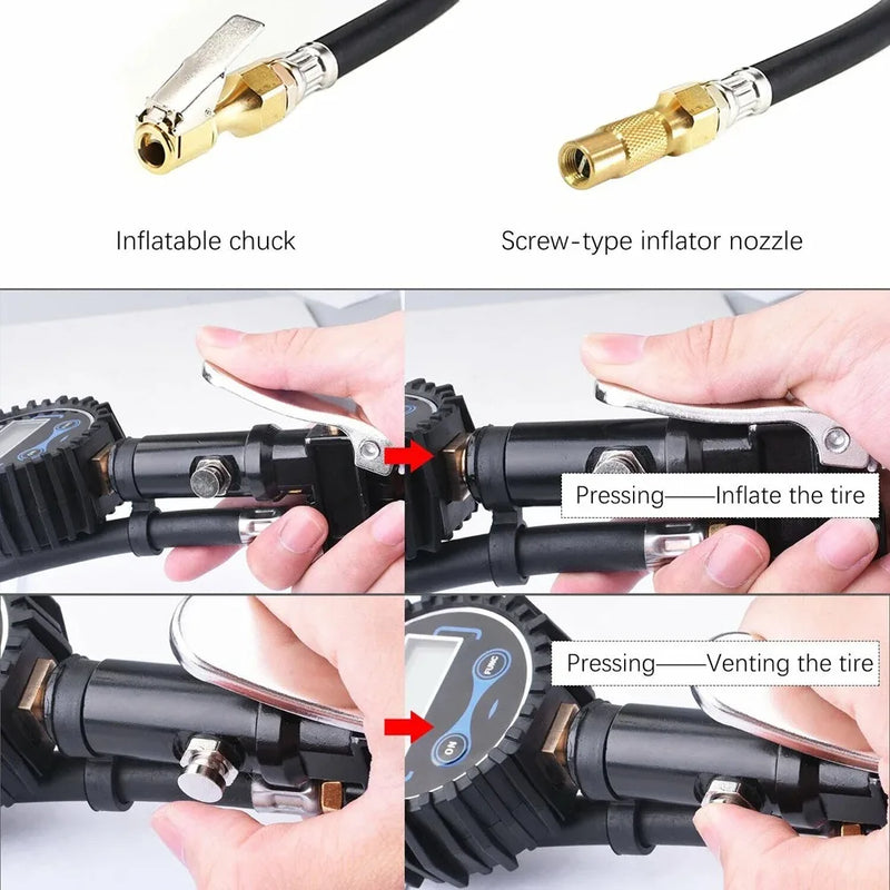 Portable Digital Tire Inflator with LCD Gauge
