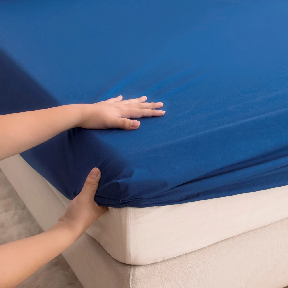 Waterproof Fitted Bed Sheet with 360-Degree Elastic Band