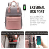 Women's Nylon Waterproof Casual Backpack with USB Port, Fits 15.6 Inch Laptop