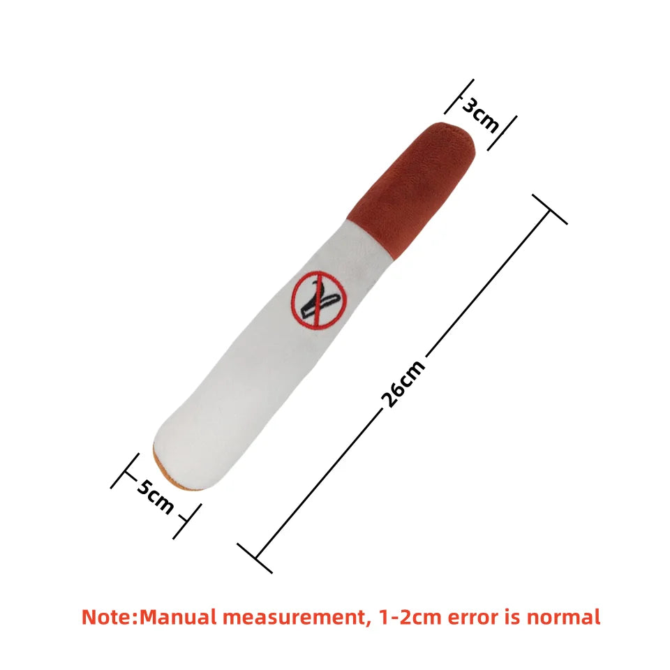 Squeaky Cigar-Shaped Plush Dog Toy