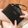 Slim PU Leather Zip-Around Wallet with Card and Phone Pockets