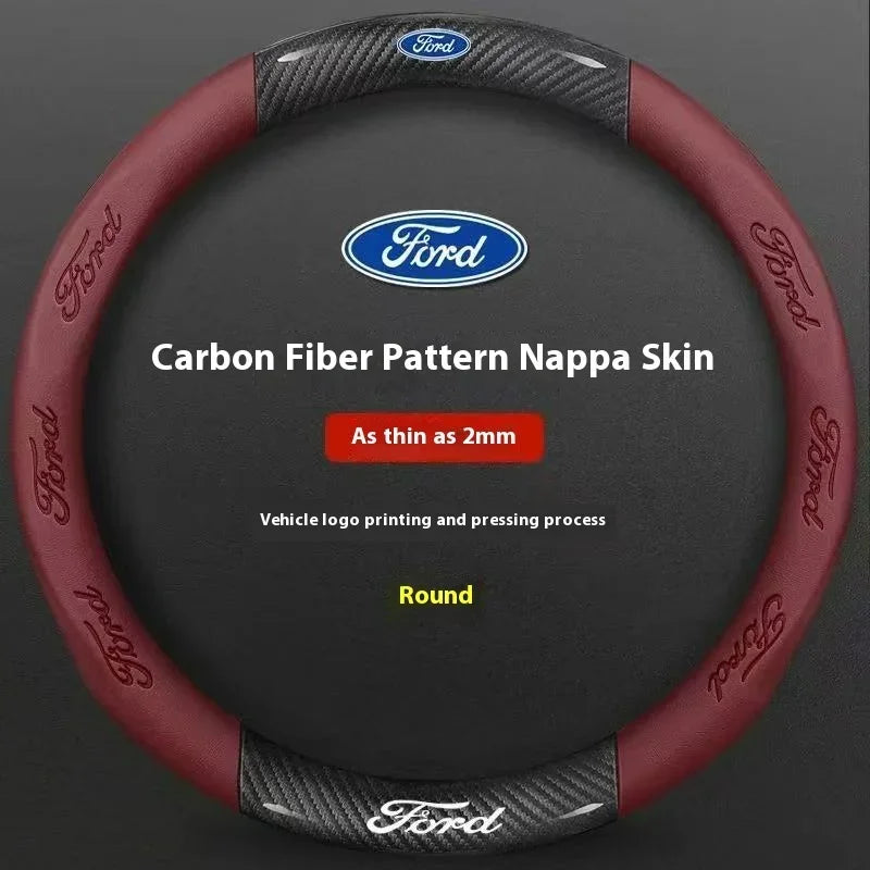 Carbon Fiber Steering Wheel Cover for Ford Models