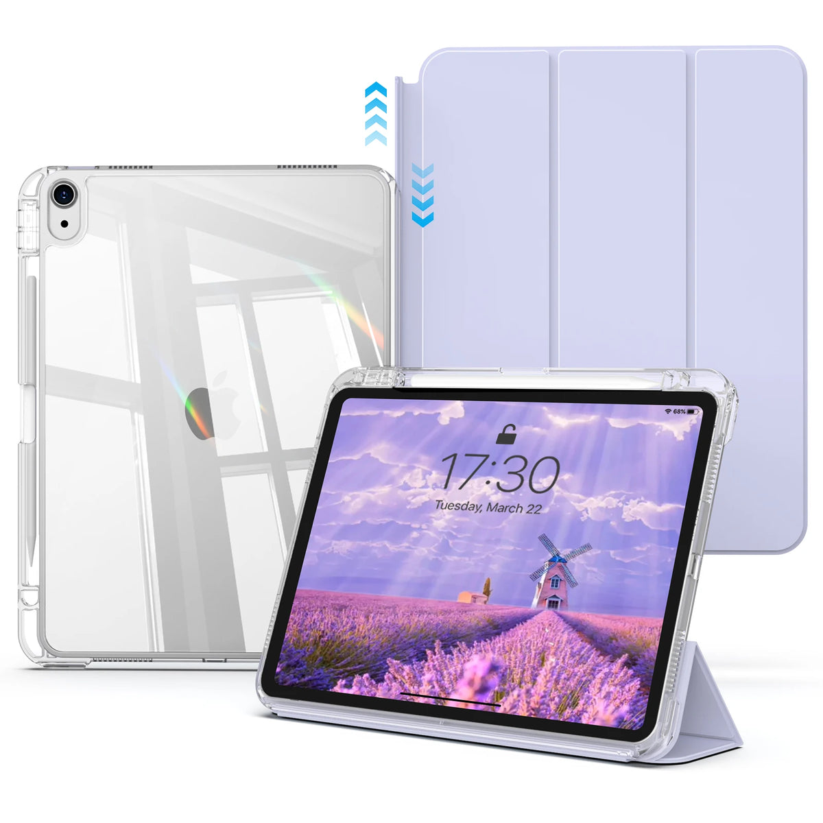 Clear Hard Back Case for iPad with Detachable Sliding Cover