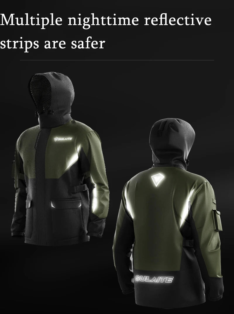 Men's Waterproof Motorcycle Rain Suit with Breathable Fabric