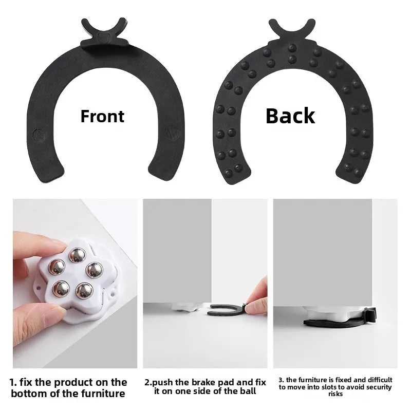 Heavy-Duty Self-Adhesive 360° Swivel Casters (Set of 4)