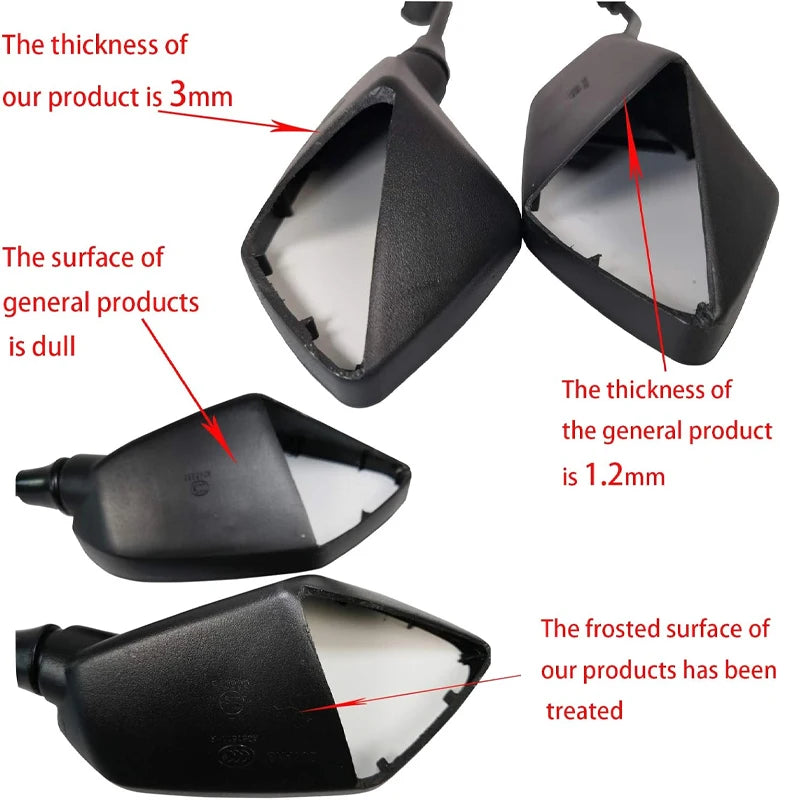 Universal Motorcycle Rearview Mirrors with Wide-Angle Lens