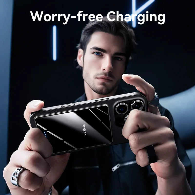Slim Magnetic Wireless Power Bank with LED Light