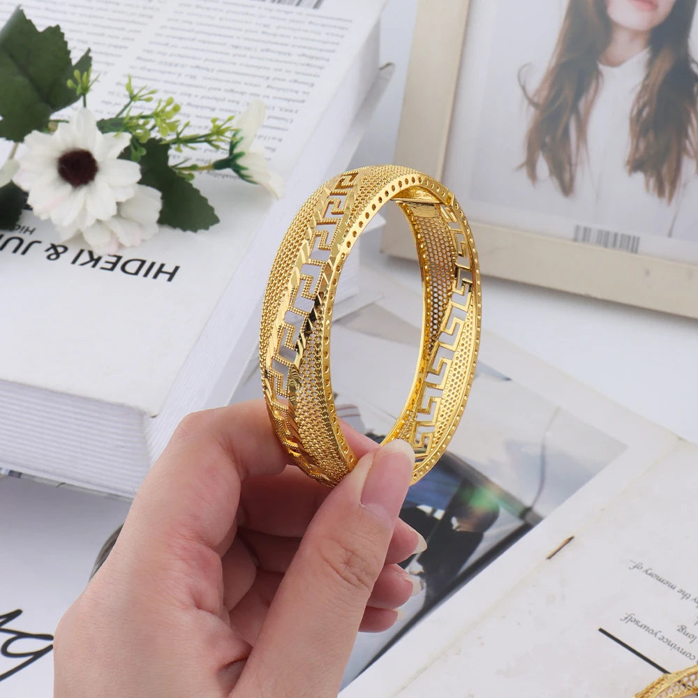 Gold Plated Hollow Bangles for Women