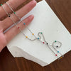 Rainbow Bead Clavicle Chain Necklace