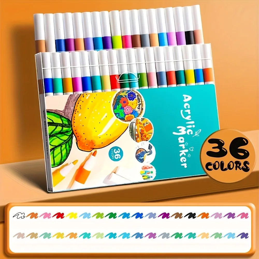 Acrylic Paint Markers Set with Fine Tip – Waterproof & Permanent for Art and DIY