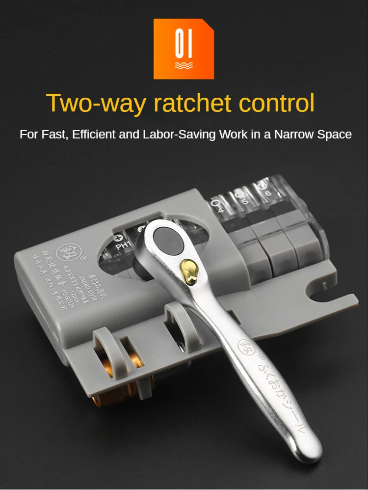 Compact Multi-Bit Ratchet Screwdriver Set