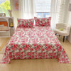 Red Floral Printed Flat Bed Sheet – Soft & Breathable