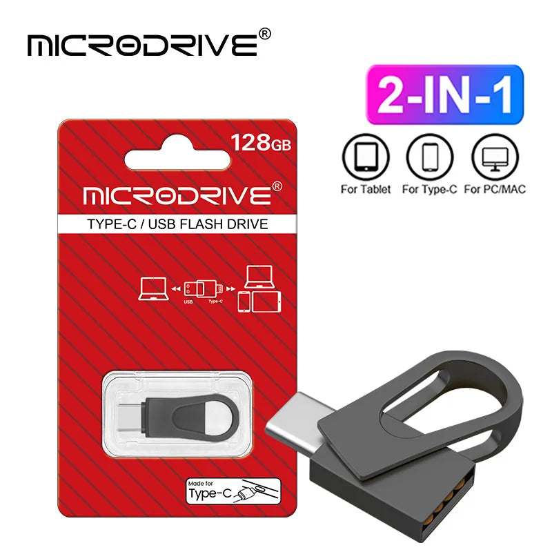 Metal Dual USB Flash Drive with Type-C Connector
