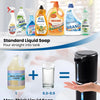 A set of liquid soaps and a touchless automatic soap dispenser with a black pump top