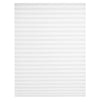 White pleated paper window blind with horizontal stripes.