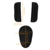 Black fabric cushion covers for baby stroller and car seat belts shown in multiple views.