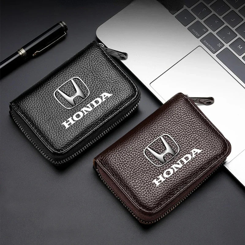 Genuine Leather Car License Card Holder