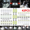 A kit of various car interior LED bulbs including T10 and SMD lights for dome, map, license plate, and trunk applications.