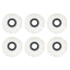 Four white microfiber mop head refills with black accents shown in various angles.