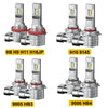 A collection of LED fog light bulbs including H8, H9, H11, H16JP, H10, and 9145 types.