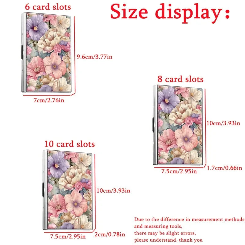 Elegant Floral Metal Card Holder with RFID Protection