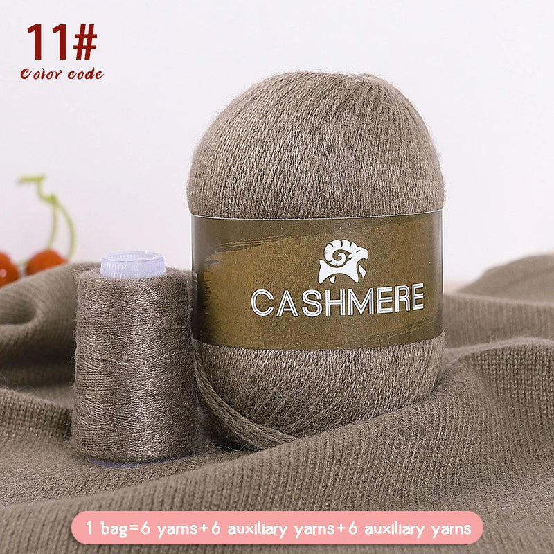 Premium 100% Cashmere Yarn 6-Skein Set for Knitting