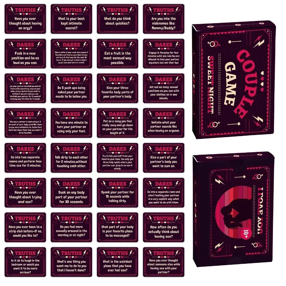 Couples Truth or Dare Card Game - 50 Interactive Conversation Cards for Date Night