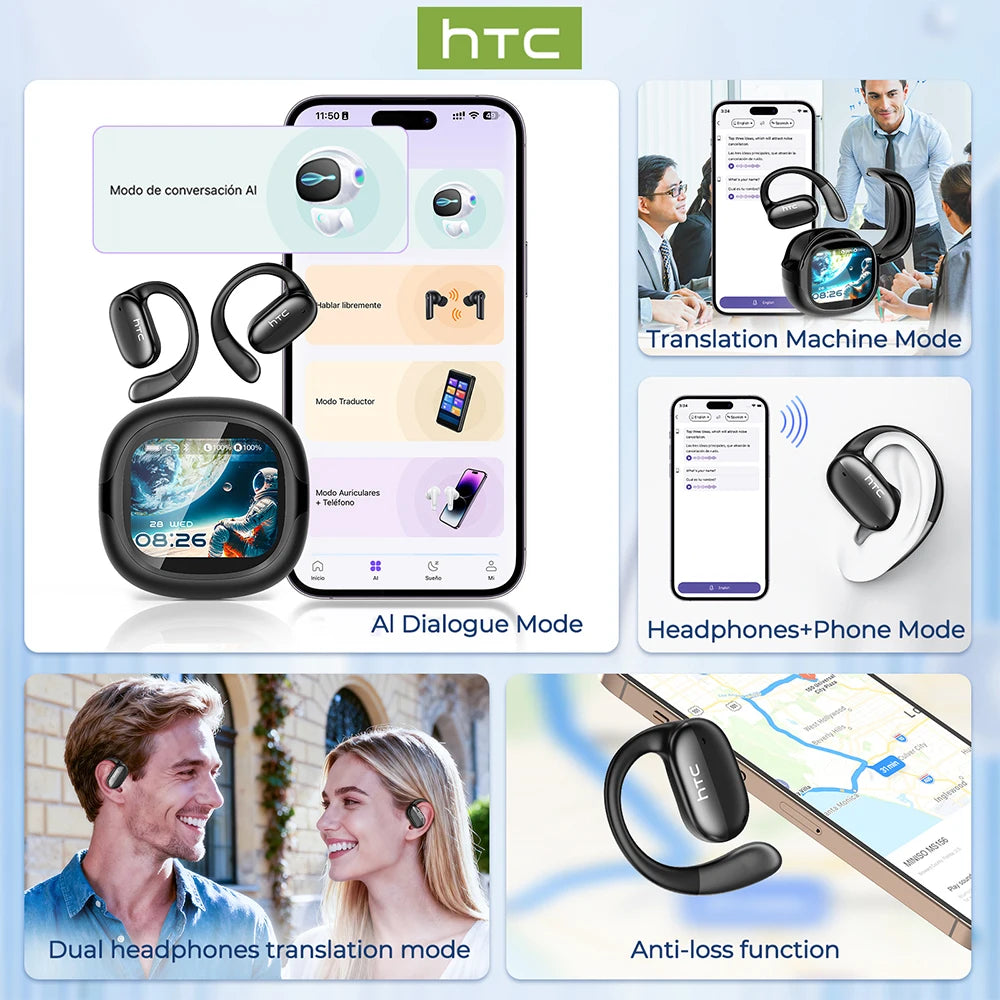 HTC NE58 Wireless Bluetooth Earbuds with Touch Control and IPX5 Water Resistance