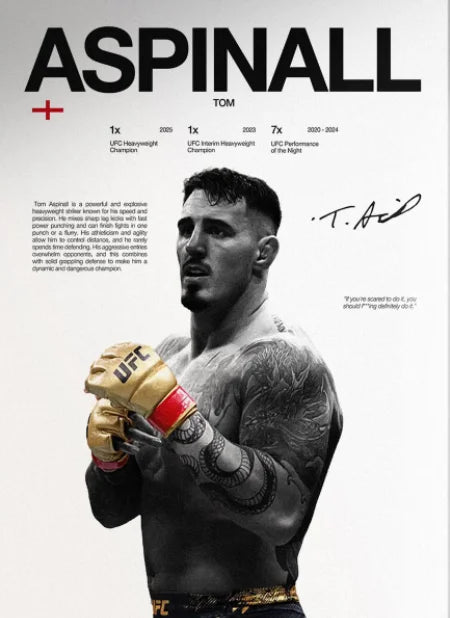 UFC Fighter Canvas Wall Art - MMA Boxing Poster for Gym & Man Cave Decor