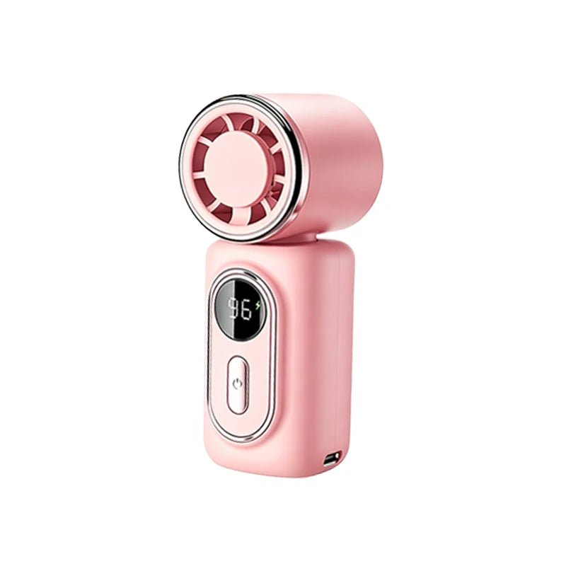Portable Rechargeable Mini Handheld Fan with 5 Speeds & LED Display