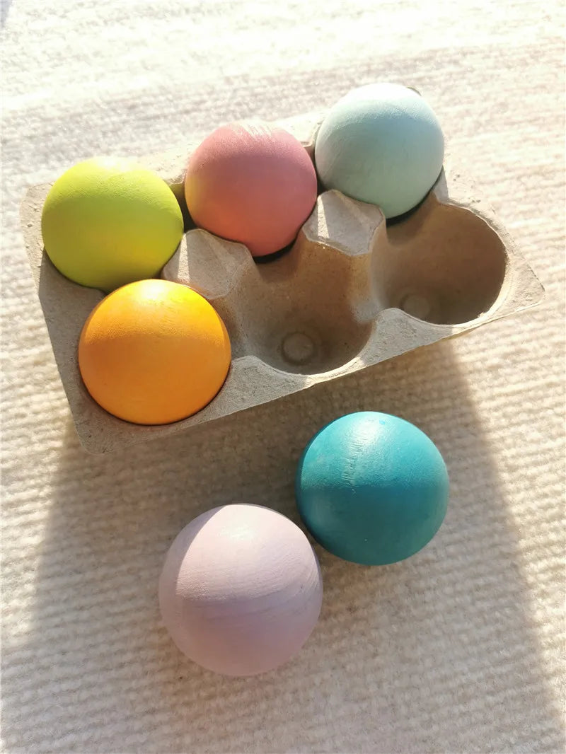 Rainbow Stacking Blocks & Peg Dolls Set – Natural Wooden Toy