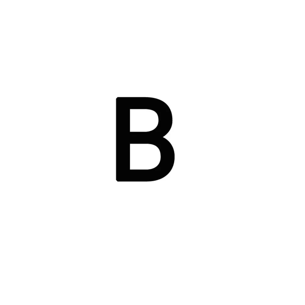A black letter B on a white background.