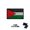 Black embroidered flag patch featuring a red, white, and green triangle design.