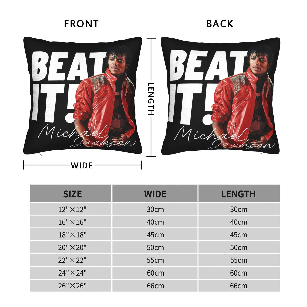 Michael Jackson Decorative Pillowcase with Hidden Zipper