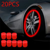 Glow-in-the-Dark Valve Caps for Car, Motorcycle & Bicycle Wheels (Set of 20)