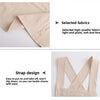 A light beige cotton kitchen apron showing fabric texture and strap design details.