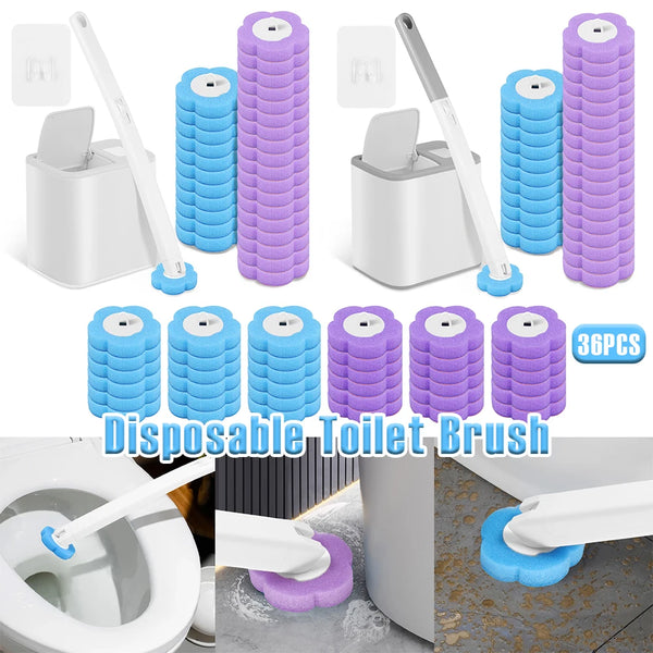 Auto-Opening Disposable Toilet Brush Kit