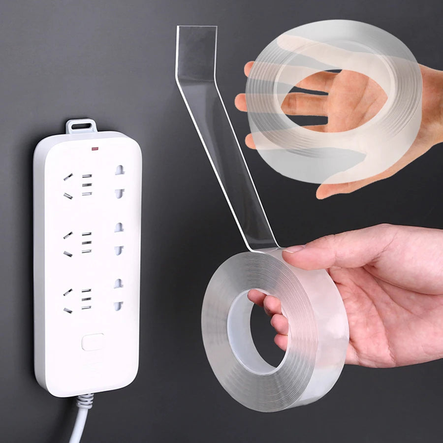 Transparent Nano Double-Sided Tape - Reusable, Waterproof, No-Residue Adhesive