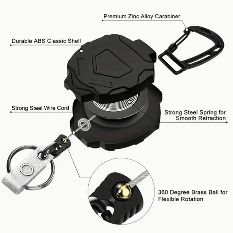 Retractable Badge Holder with Carabiner Clip