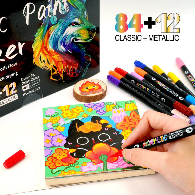 Dual-Tip Acrylic Paint Markers