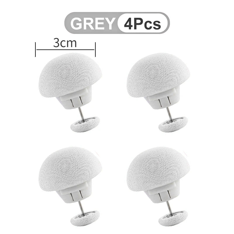 Four grey anti-slip bedsheet quilt clips shown in various angles