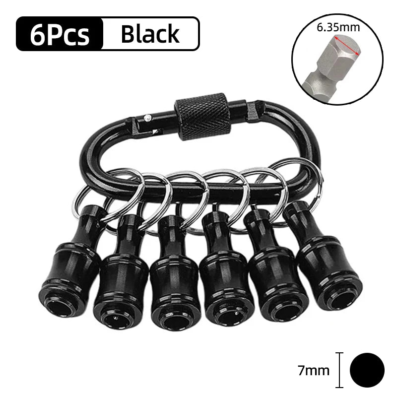 1/4" Hex Quick-Change Screwdriver Bit Holder with Keychain