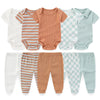 Baby Cotton Bodysuit and Pants Outfit Set (4-Piece)