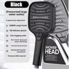 Black pressurized large water outlet shower head with silicone spouts and adjustable features