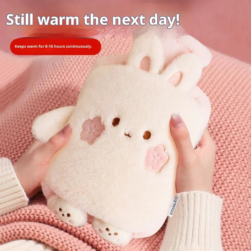 Adorable Plush Hot Water Bottle with Cozy Animal Cover