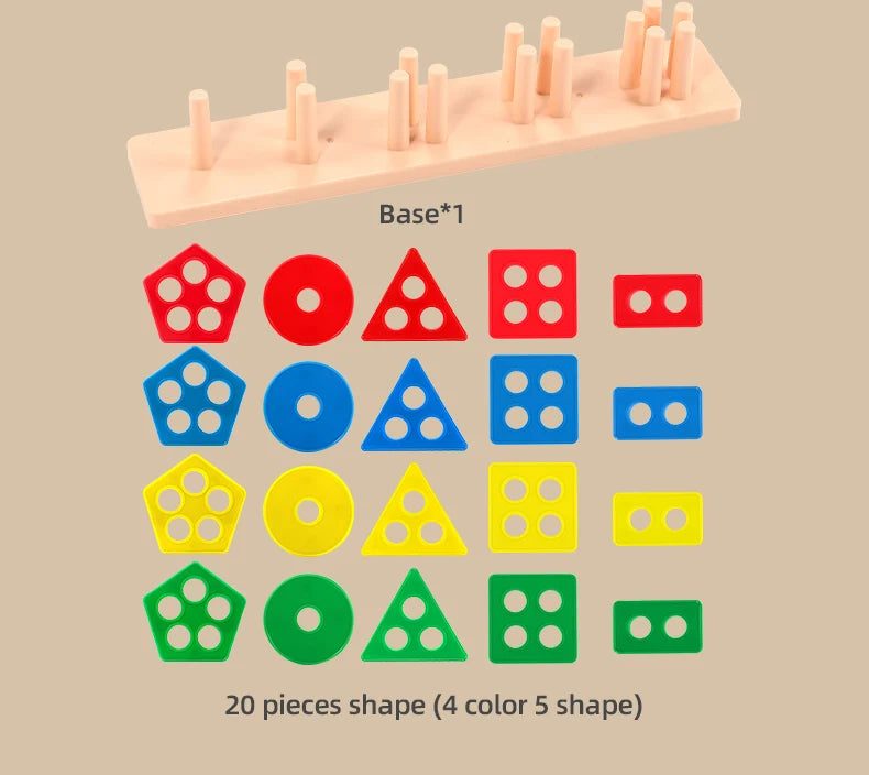 Montessori Shape Sorting Stacking Toy for Toddlers