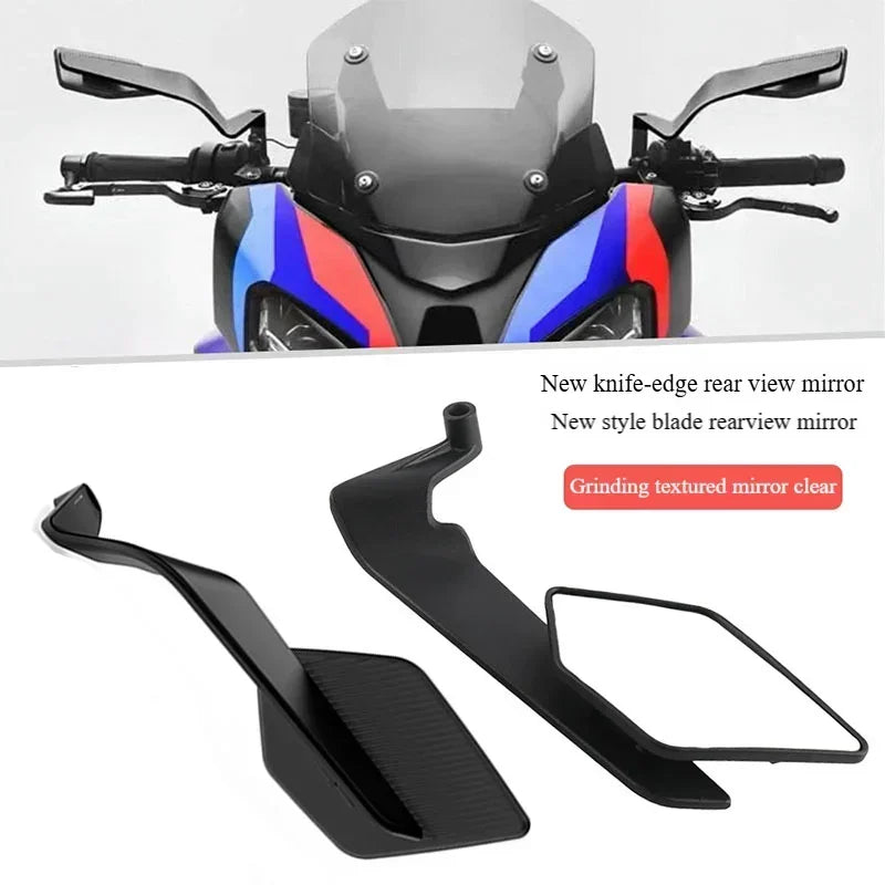 Universal Motorcycle Side Mirrors with Adjustable Winglets