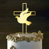 Elegant Gold Acrylic Cross Cake Toppers for Religious Celebrations