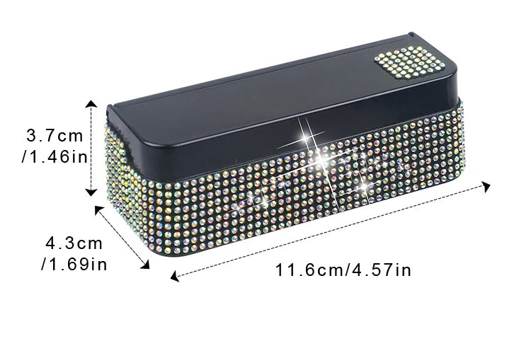 A black storage box with a textured, sparkling surface for organizing coins and small items.
